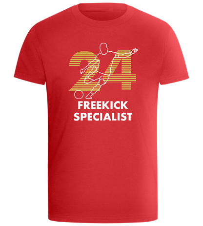 24 Freekick Specialist Design - Comfort boys fitted t-shirt_RED_front