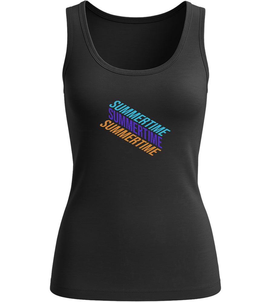 Summertime Design - Comfort women's tank top_DEEP BLACK_front