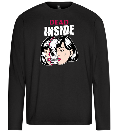 Dead Inside Skull Design - Premium men's long sleeve t-shirt_DEEP BLACK_front