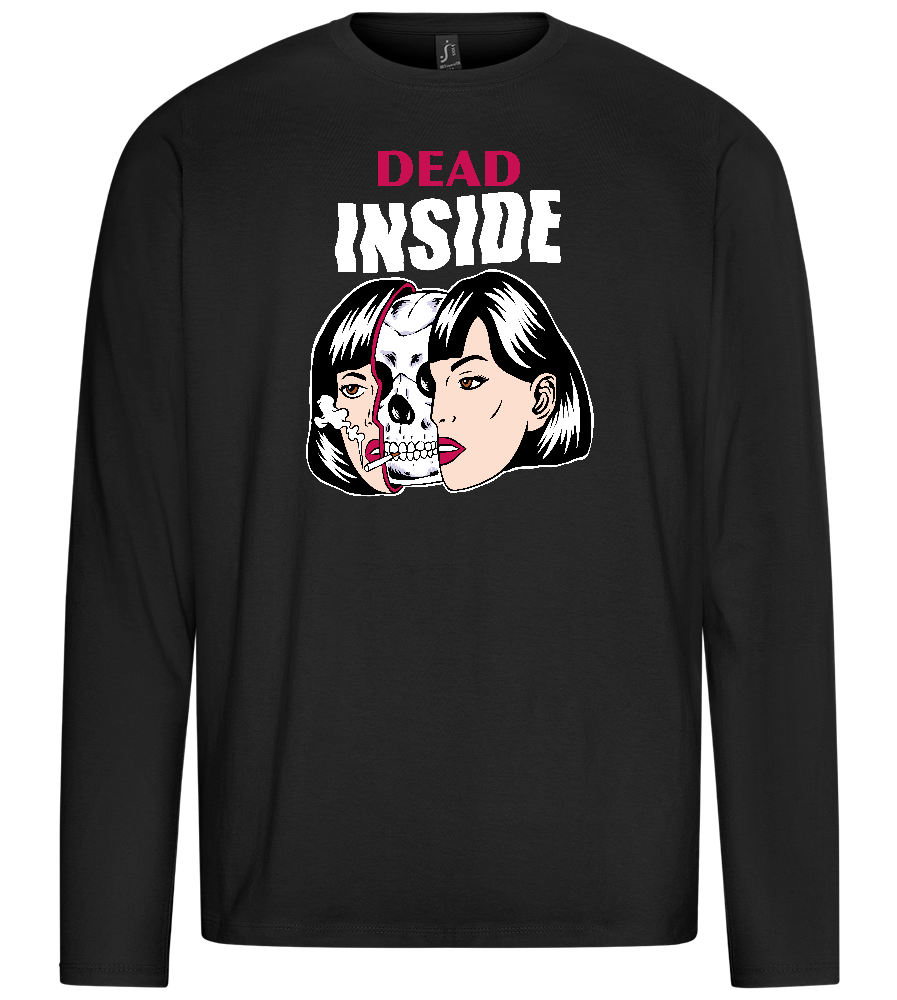 Dead Inside Skull Design - Premium men's long sleeve t-shirt_DEEP BLACK_front