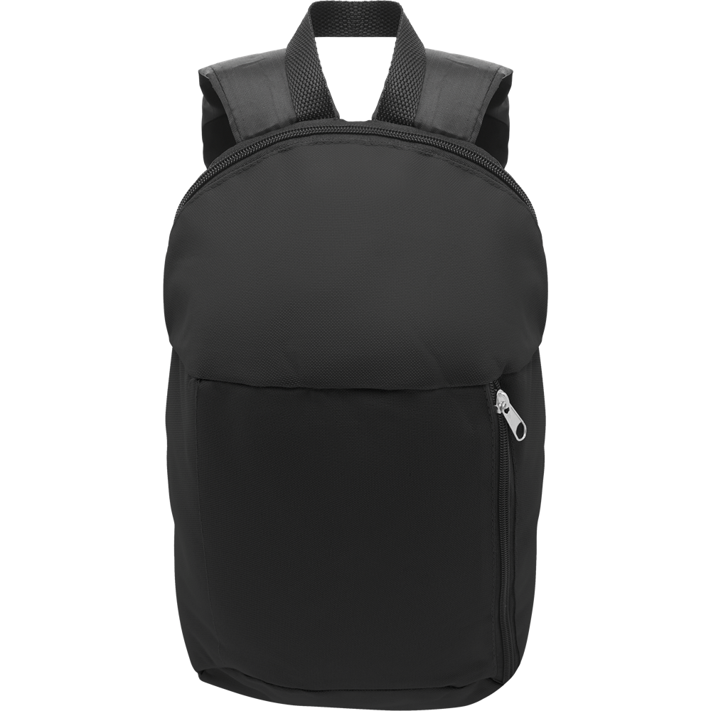 Backpack with Front Zipper Pocket_BLACK_DETAILEDIMAGE_front_2