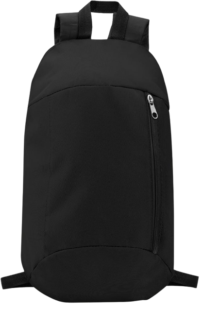 Backpack with Front Zipper Pocket_BLACK_front