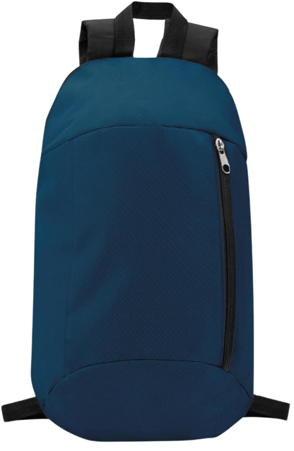 Backpack with Front Zipper Pocket_BLUE_front