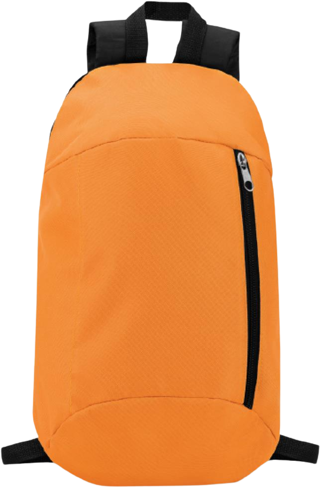 Backpack with Front Zipper Pocket_ORANGE_front