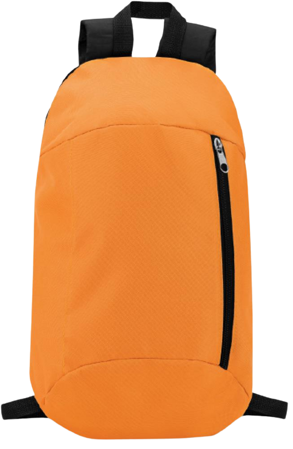Backpack with Front Zipper Pocket_ORANGE_front