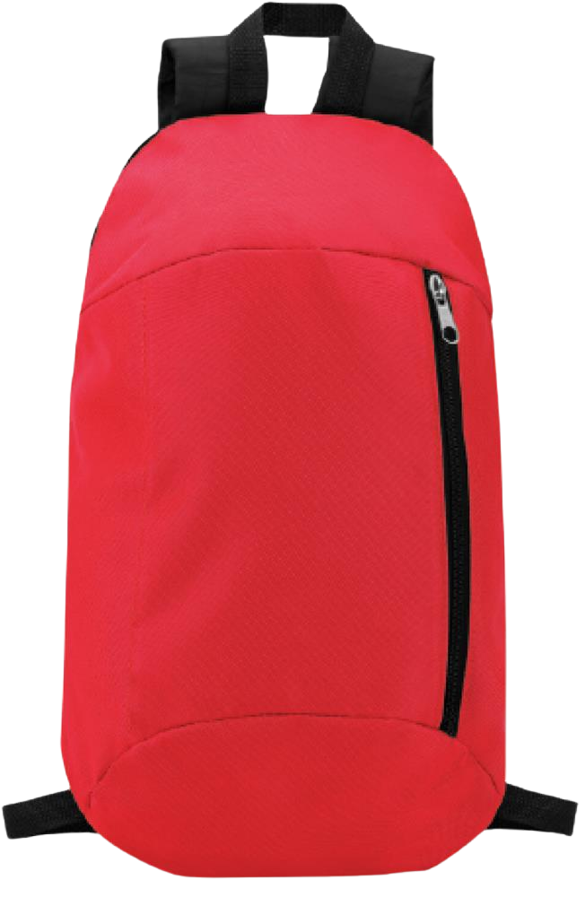Backpack with Front Zipper Pocket_RED_front