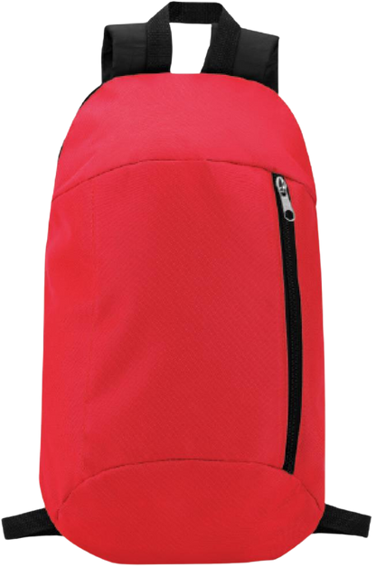 Backpack with Front Zipper Pocket_RED_front