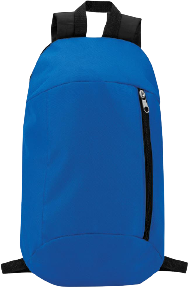 Backpack with Front Zipper Pocket_ROYAL BLUE_front