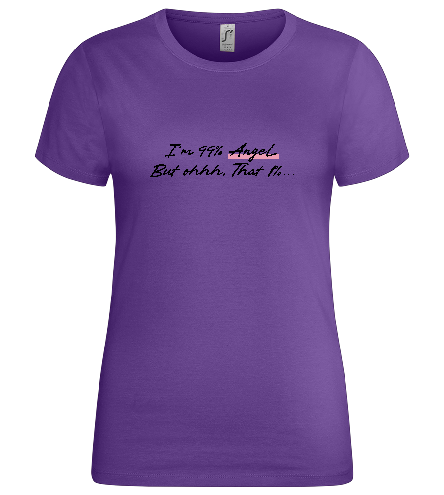 99% Angel Design - Premium women's t-shirt_DARK PURPLE_front