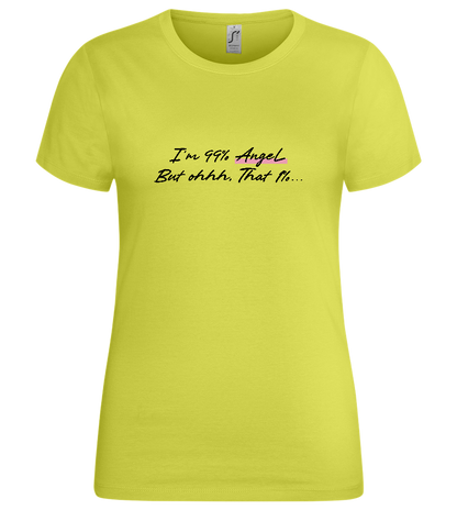 99% Angel Design - Premium women's t-shirt_GREEN APPLE_front