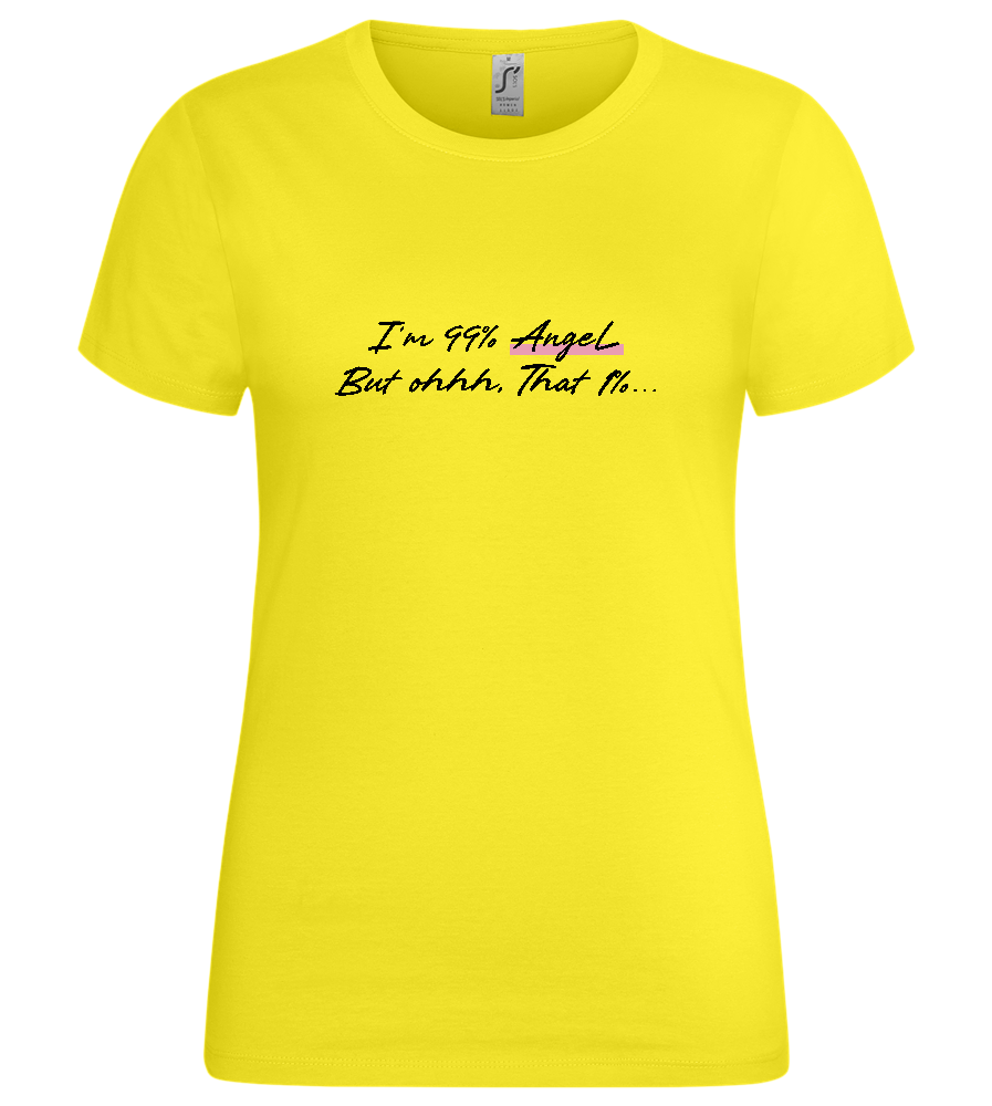 99% Angel Design - Premium women's t-shirt_LEMON_front