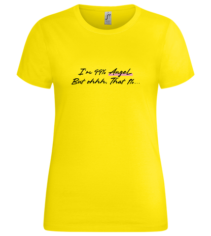 99% Angel Design - Premium women's t-shirt_YELLOW_front