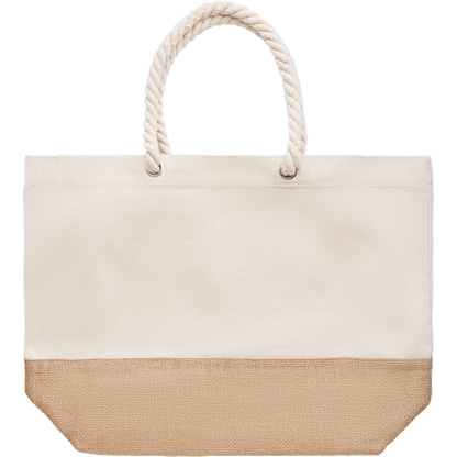 Canvas Beach Bag with Jute Detail_BEIGE_front