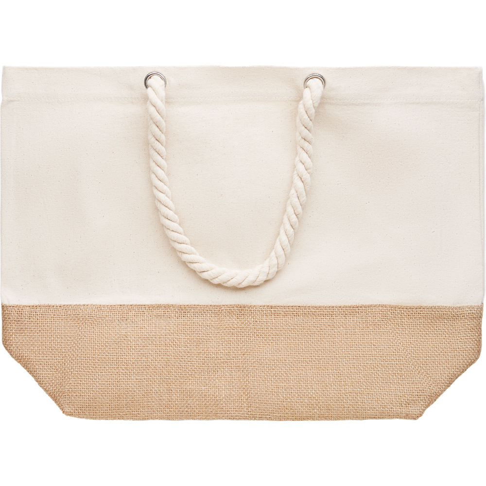Canvas Beach Bag with Jute Detail_BEIGE_DETAILEDIMAGE_front_2