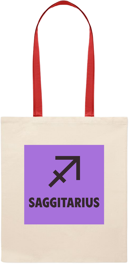 Zodiac Saggitarius Design - Essential colored handle tote bag_RED_front