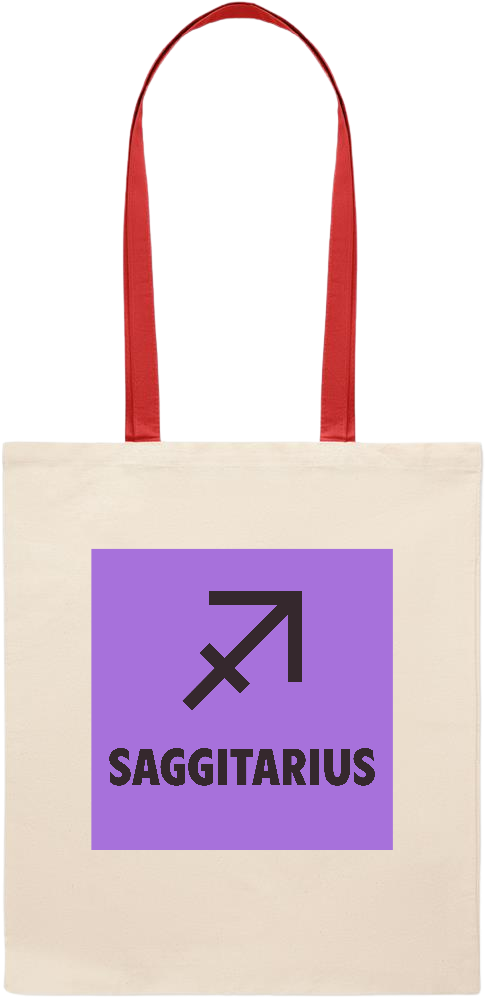 Zodiac Saggitarius Design - Essential colored handle tote bag_RED_front