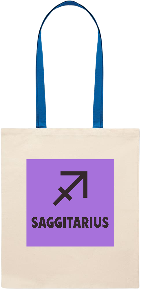 Zodiac Saggitarius Design - Essential colored handle tote bag_ROYAL BLUE_front