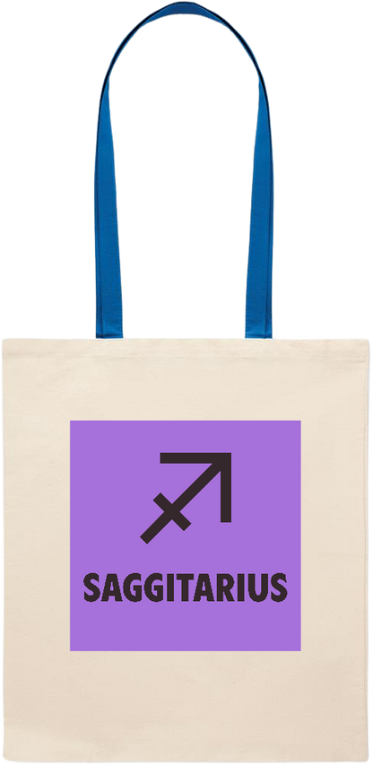 Zodiac Saggitarius Design - Essential colored handle tote bag_ROYAL BLUE_front