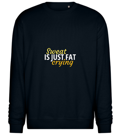 Sweat is Just Fat Crying Design - Comfort Essential Unisex Sweater_BLACK_front