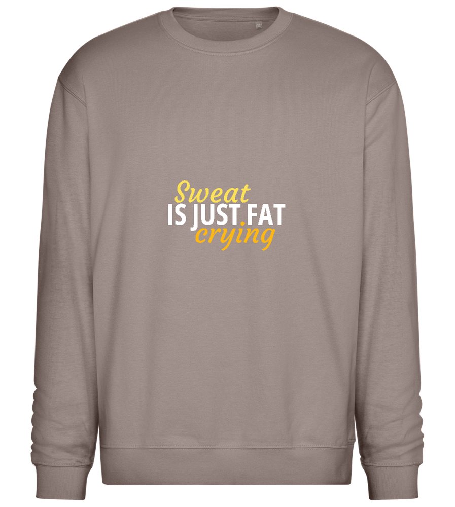 Sweat is Just Fat Crying Design - Comfort Essential Unisex Sweater_CHARCOAL CHIN_front