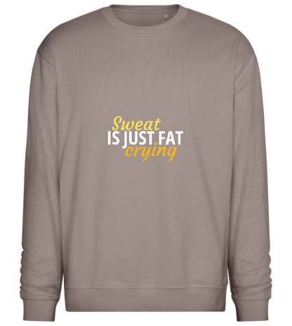 Sweat is Just Fat Crying Design - Comfort Essential Unisex Sweater_CHARCOAL CHIN_front