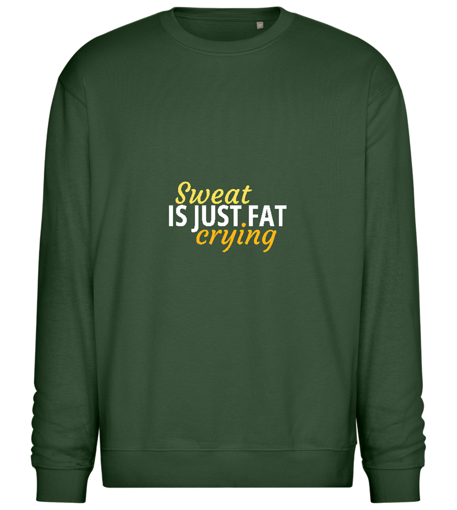 Sweat is Just Fat Crying Design - Comfort Essential Unisex Sweater_GREEN BOTTLE_front