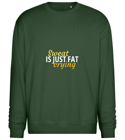 Sweat is Just Fat Crying Design - Comfort Essential Unisex Sweater_GREEN BOTTLE_front