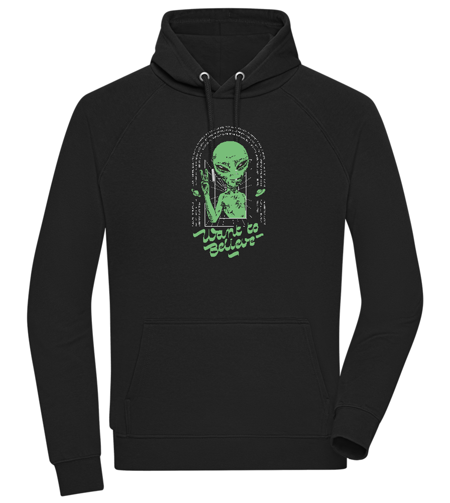 Want To Believe Alien Design - Comfort unisex hoodie_BLACK_front