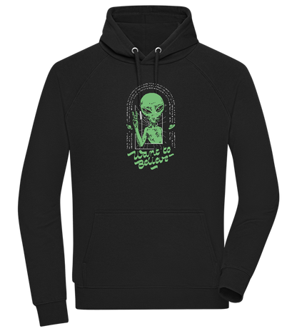 Want To Believe Alien Design - Comfort unisex hoodie_BLACK_front