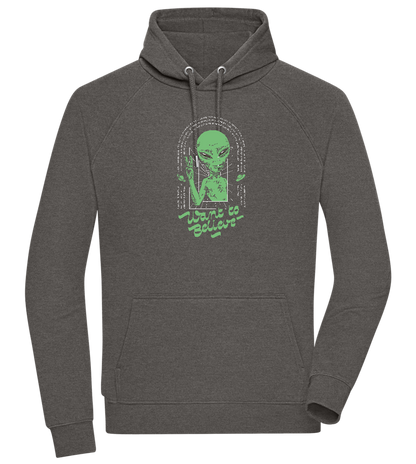 Want To Believe Alien Design - Comfort unisex hoodie_CHARCOAL CHIN_front