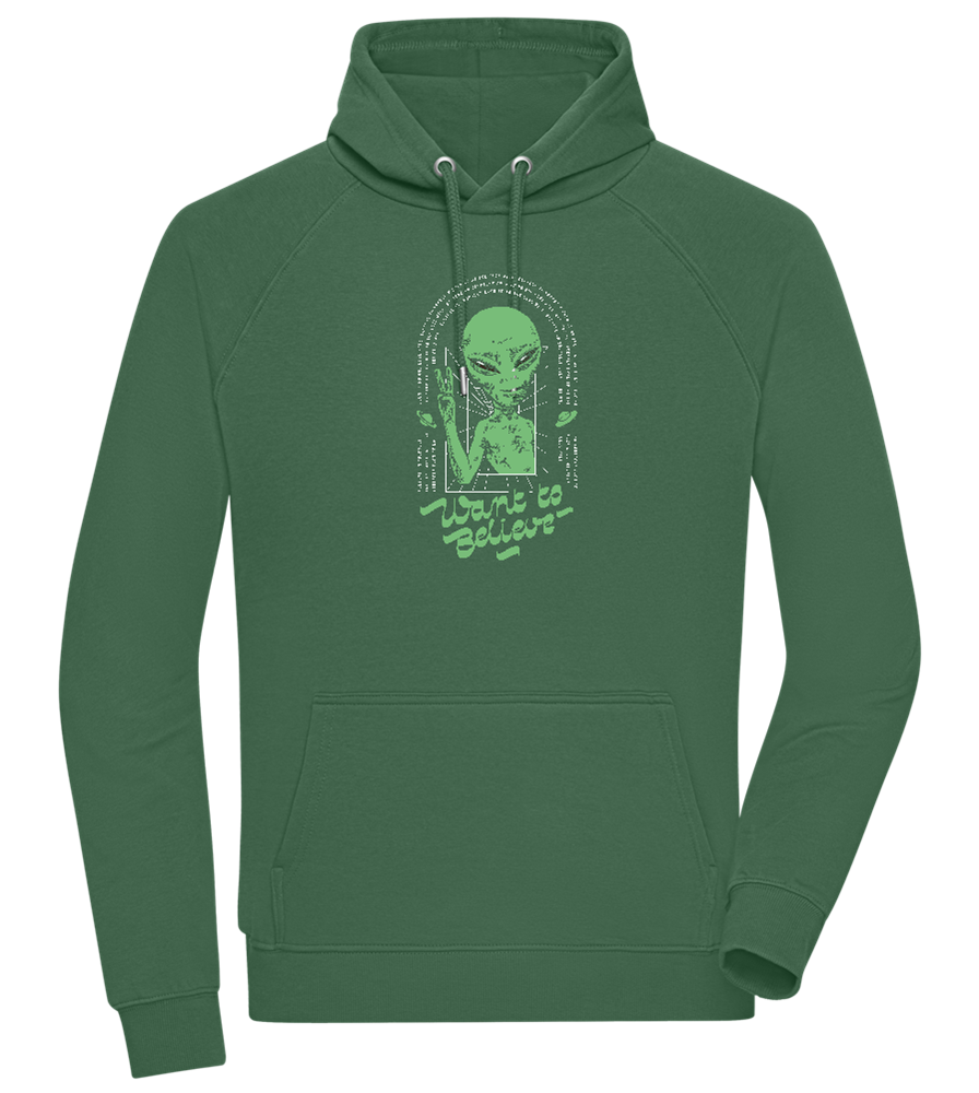 Want To Believe Alien Design - Comfort unisex hoodie_GREEN BOTTLE_front