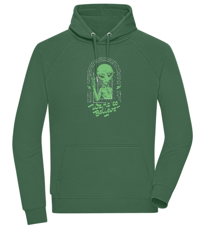 Want To Believe Alien Design - Comfort unisex hoodie_GREEN BOTTLE_front