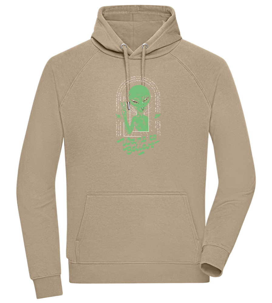 Want To Believe Alien Design - Comfort unisex hoodie_KHAKI_front