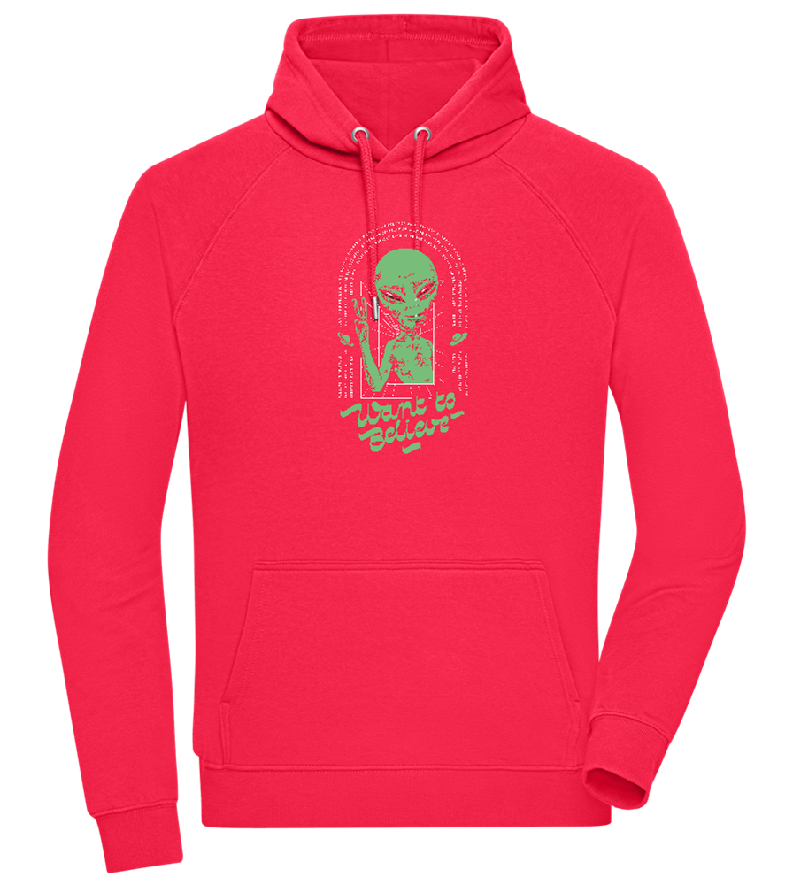 Want To Believe Alien Design - Comfort unisex hoodie_RED_front