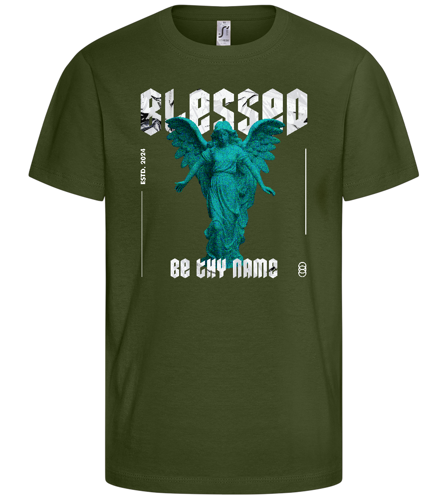 Blessed By An Angel Design - Basic kids t-shirt_ARMY_front