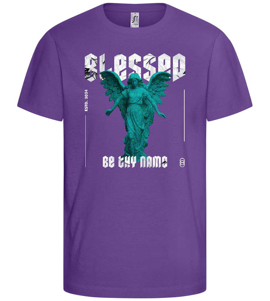 Blessed By An Angel Design - Basic kids t-shirt_DARK PURPLE_front