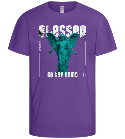 Blessed By An Angel Design - Basic kids t-shirt_DARK PURPLE_front