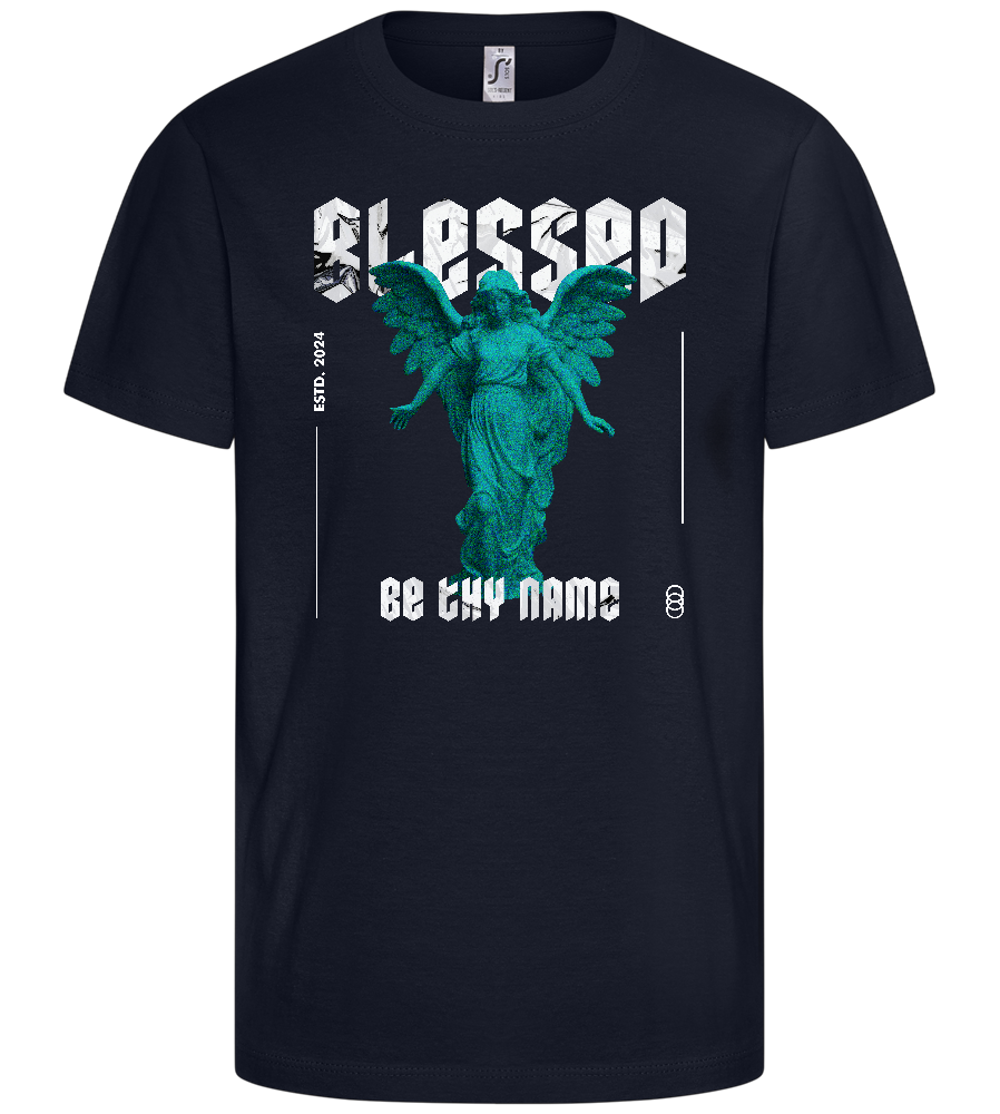 Blessed By An Angel Design - Basic kids t-shirt_FRENCH NAVY_front