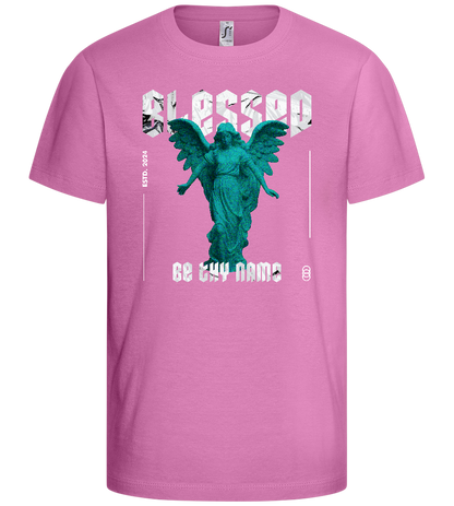 Blessed By An Angel Design - Basic kids t-shirt_PINK ORCHID_front