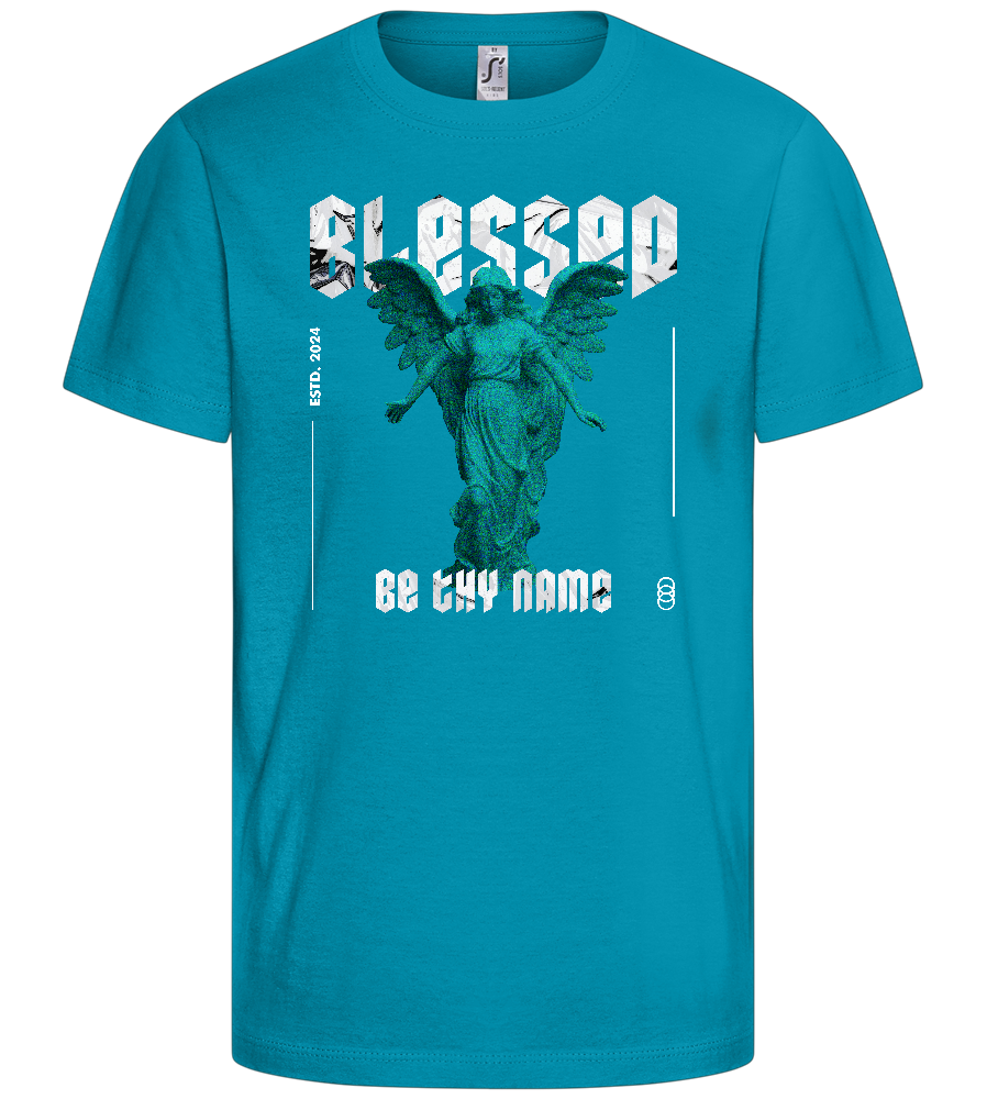 Blessed By An Angel Design - Basic kids t-shirt_TURQUOISE_front