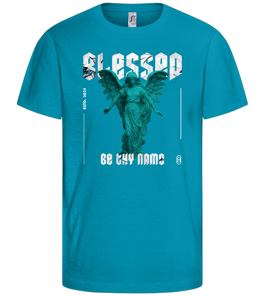 Blessed By An Angel Design - Basic kids t-shirt_TURQUOISE_front