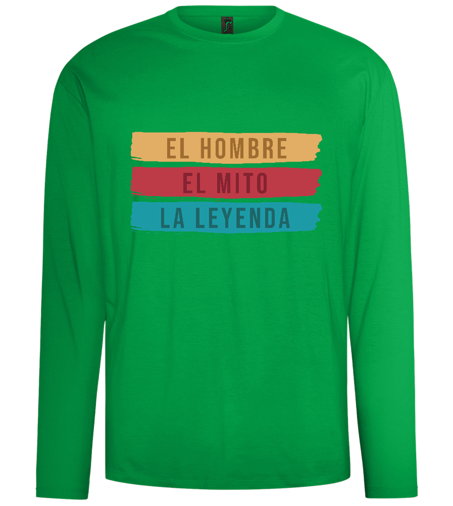 The Man The Myth The Legend Design - Comfort men's long sleeve t-shirt_MEADOW GREEN_front