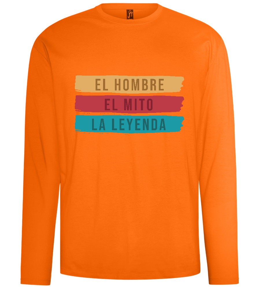 The Man The Myth The Legend Design - Comfort men's long sleeve t-shirt_ORANGE_front