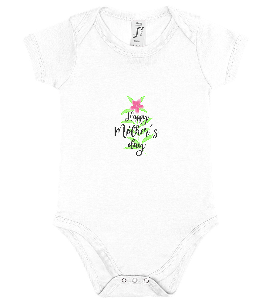 Mother's Day Leafs Design - Baby bodysuit_WHITE_front