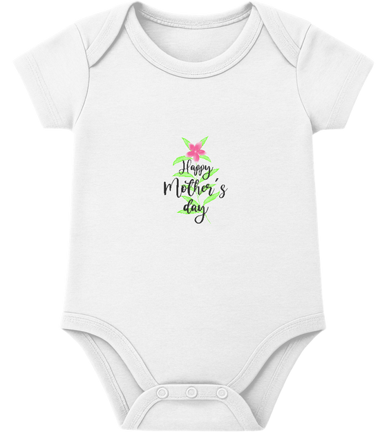 Mother's Day Leafs Design - Baby bodysuit_WHITE_front