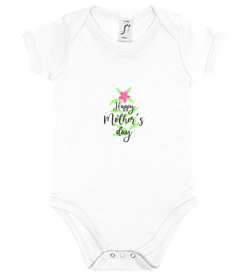 Mother's Day Leafs Design - Baby bodysuit_WHITE_front