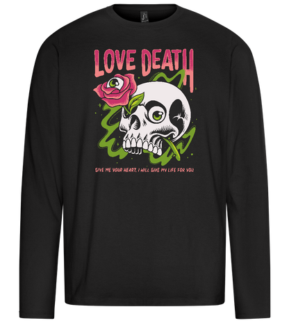 Skull Love Death Design - Premium men's long sleeve t-shirt_DEEP BLACK_front