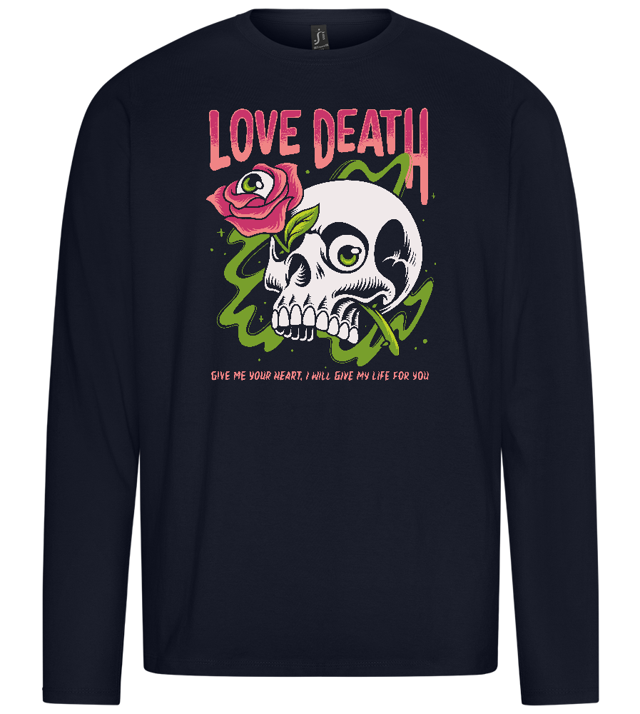 Skull Love Death Design - Premium men's long sleeve t-shirt_FRENCH NAVY_front