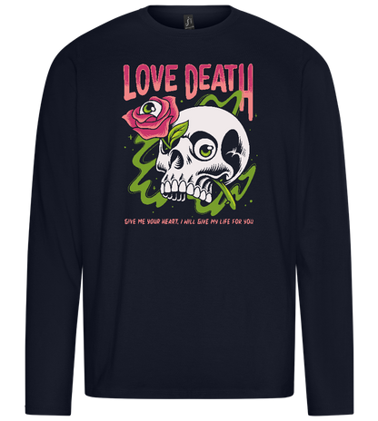 Skull Love Death Design - Premium men's long sleeve t-shirt_FRENCH NAVY_front