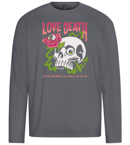 Skull Love Death Design - Premium men's long sleeve t-shirt_MOUSE GREY_front